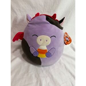12" ALEXIE Devil COW Eating Candy Corn Halloween Squishmallow Plush Toy 2023 NWT